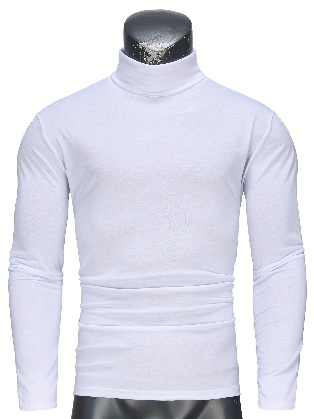 One Size Smaller,  Close-Fitting And Thin, Men's Casual Long Sleeve Turtleneck Base Layer Shirt Best Sellers