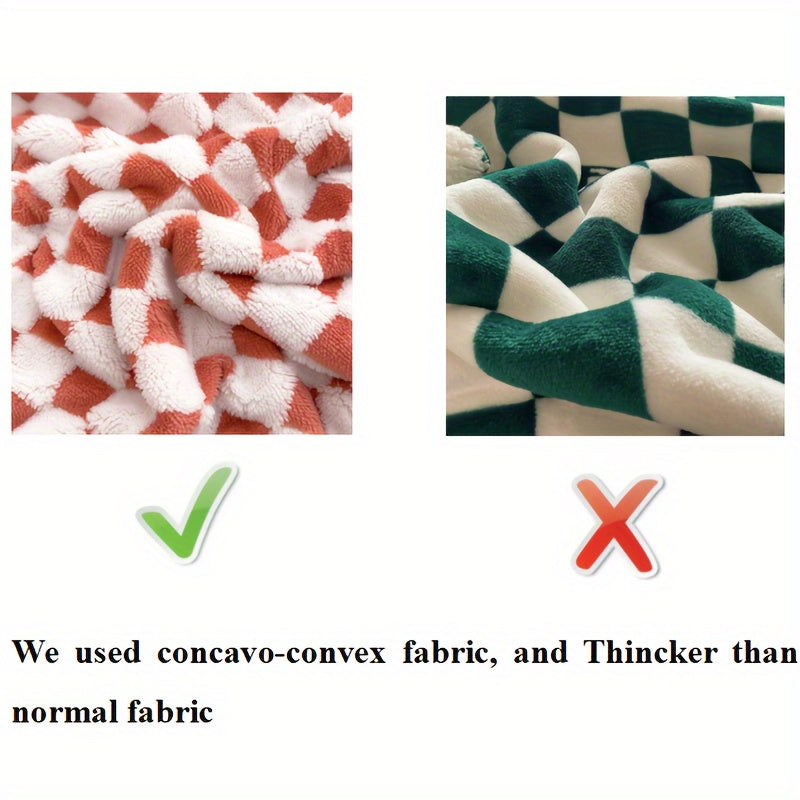Baby 2 Layers Thick Blanket, Soft Checkerboard Pattern Blanket, Christmas, Halloween, Thanksgiving Day Gift, 76.2cm X 101.6cm