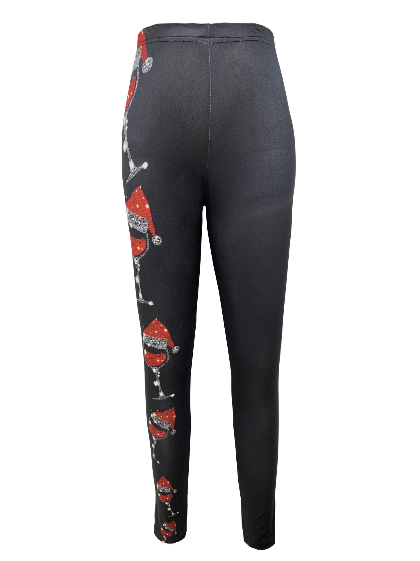 Christmas Print Skinny Leggings, Casual Elastic Waist Stretchy Leggings, Women's Clothing