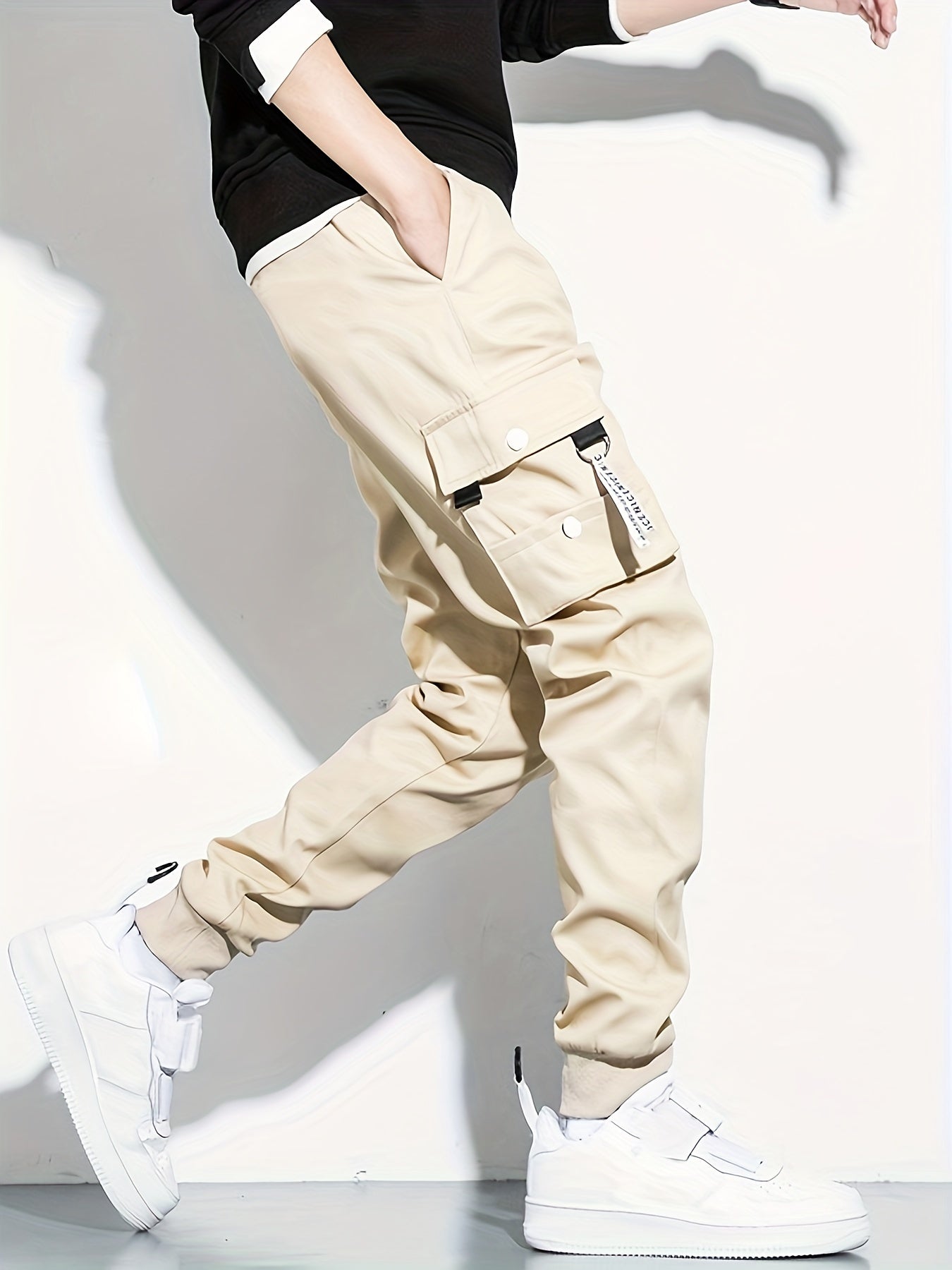 Classic Design Multi Pocket Cargo Pants, Men's Casual Loose Fit Drawstring Cargo Pants/Joggers For Spring Summer Outdoor