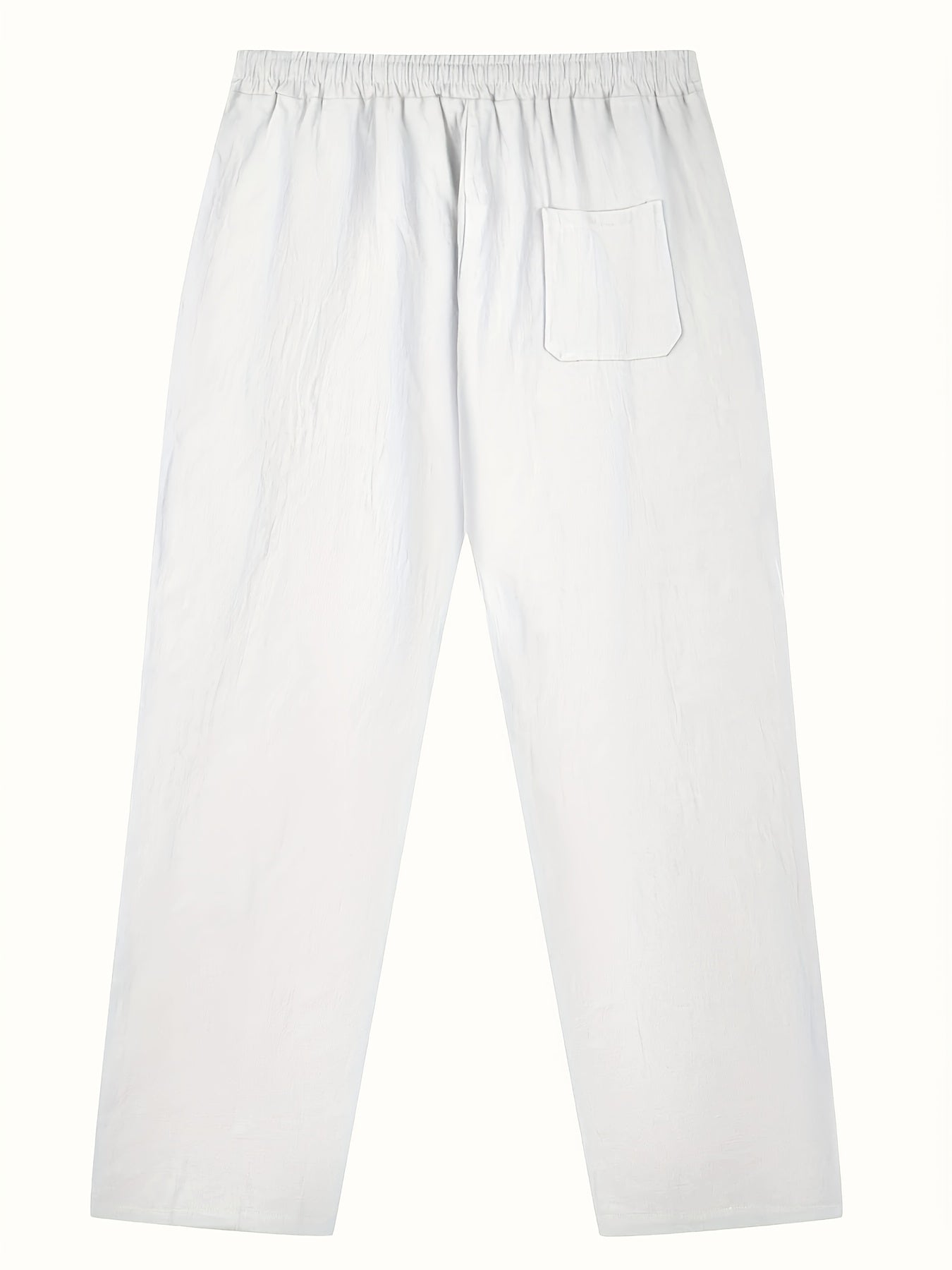 Fashionable Men's Solid Drawstring Casual Linen Pants,Suitable For Outdoor Sports, Comfortable And Versatile