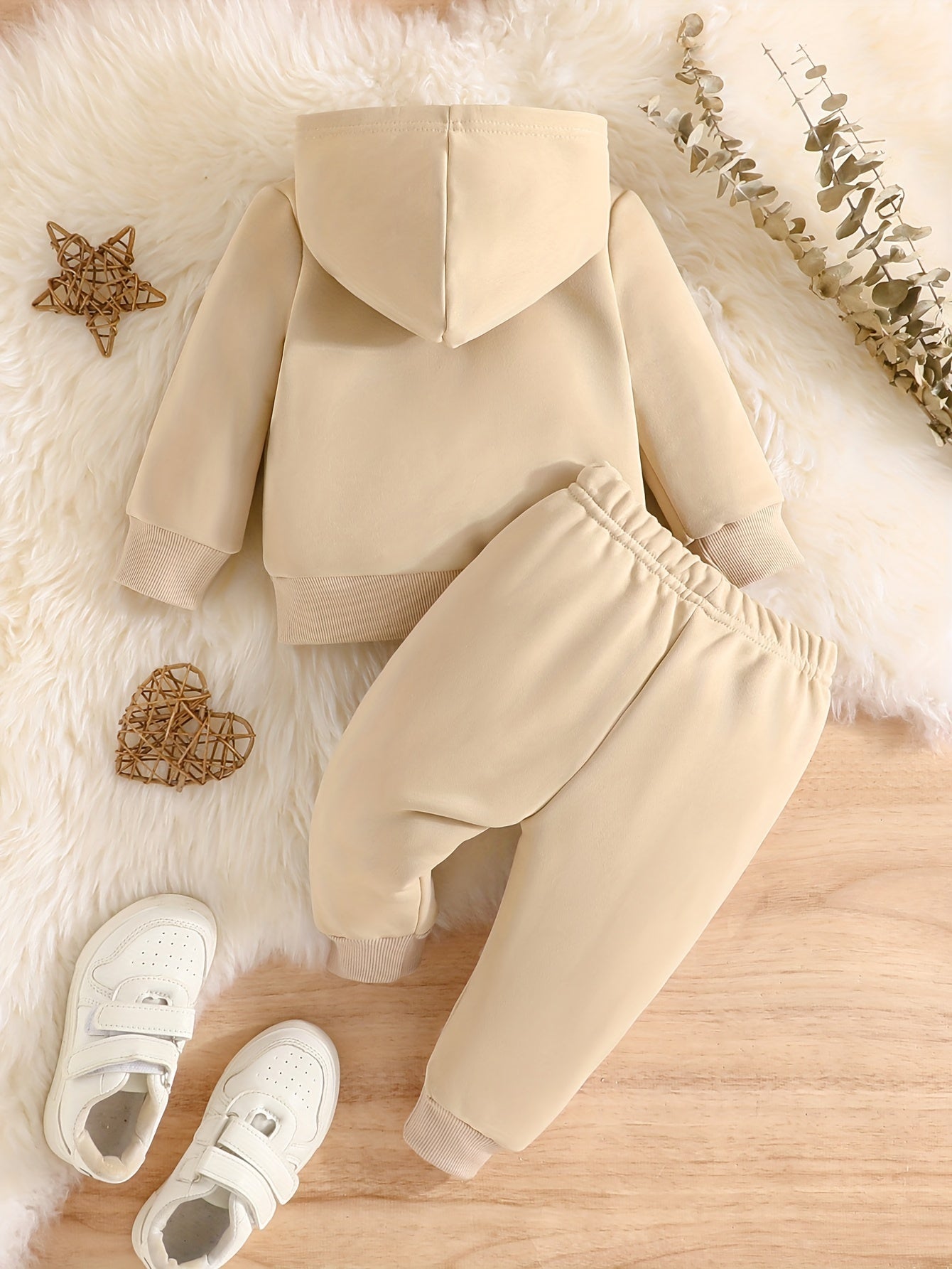 Baby Boy's Sweatsuit, Trendy Letter Graphic Long Sleeve Hoodie & Pants Set For Autumn And Winter