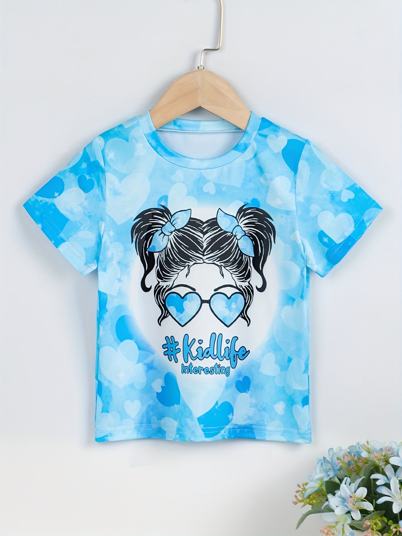 Girls Casual Trendy Cute Cartoon Girl Graphic T-shirt For Summer Holiday Party Kids Clothes