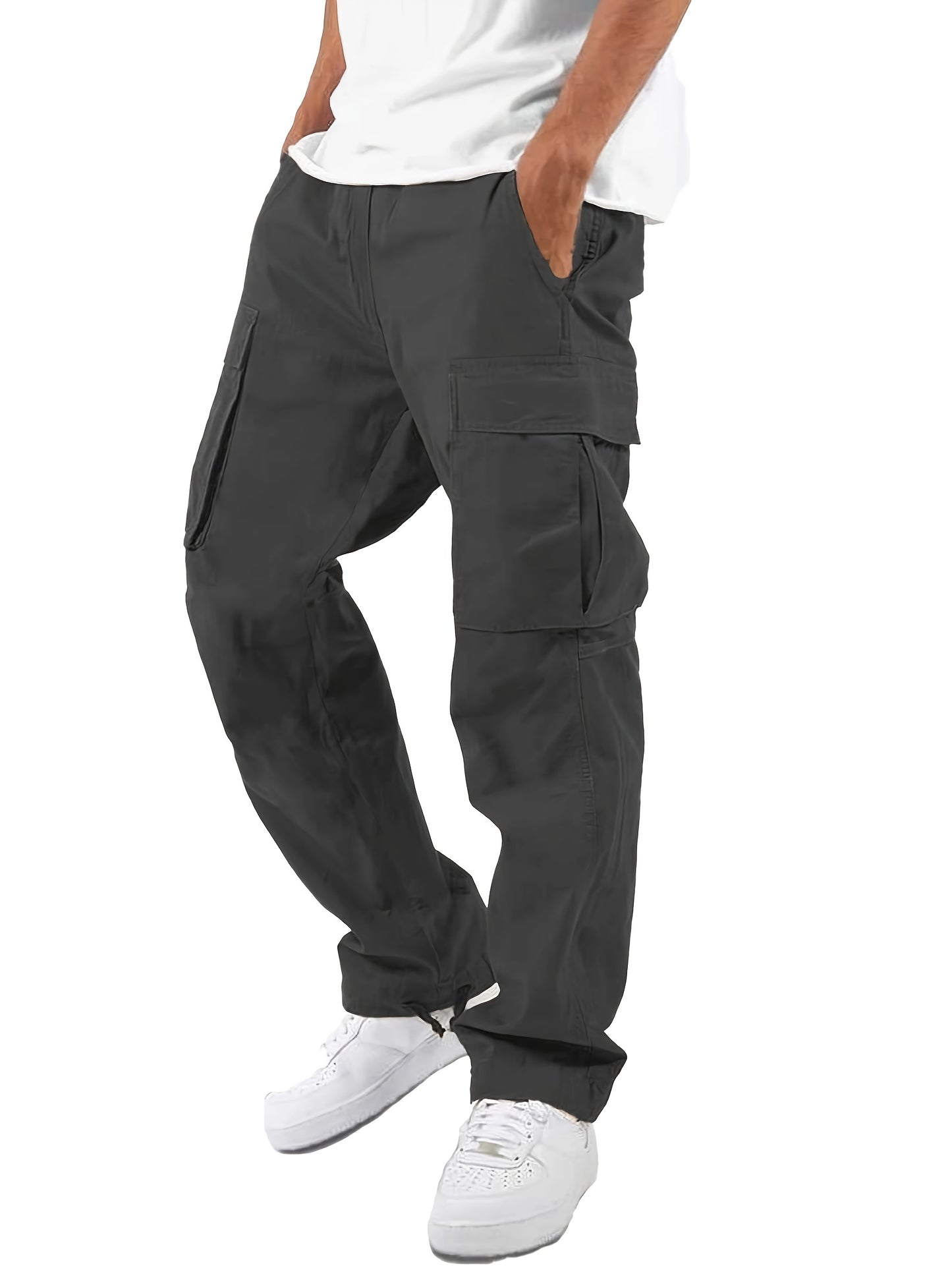 Men's Multi Pocket Cargo Pants, Comfy Casual Pants Joggers