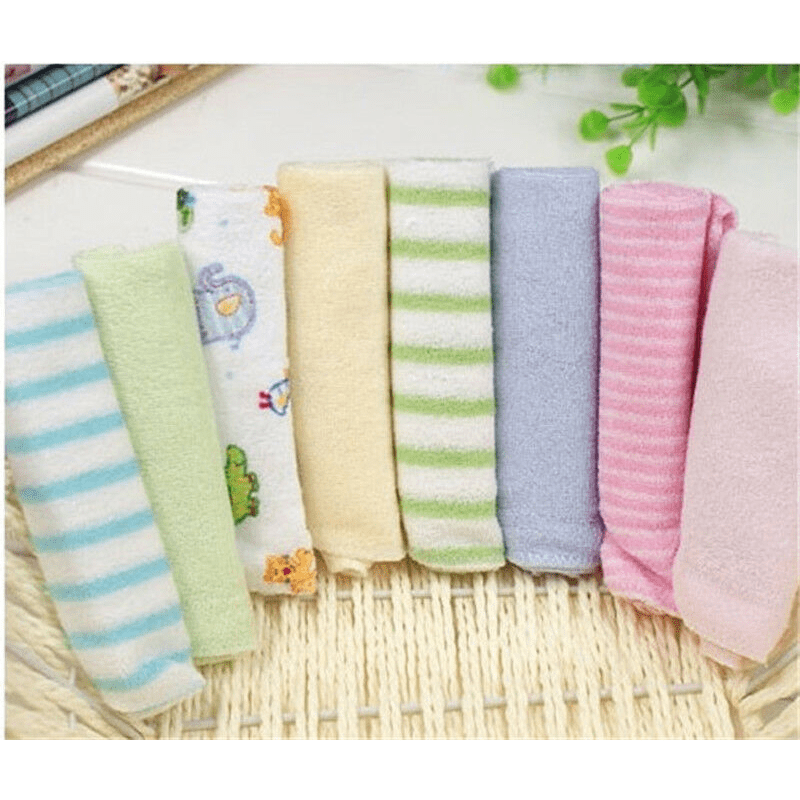 8pcs Baby Soft Cotton Towels, Infant Bath Washcloths, Kids  Bathing Feeding Baby Wipes Cloths