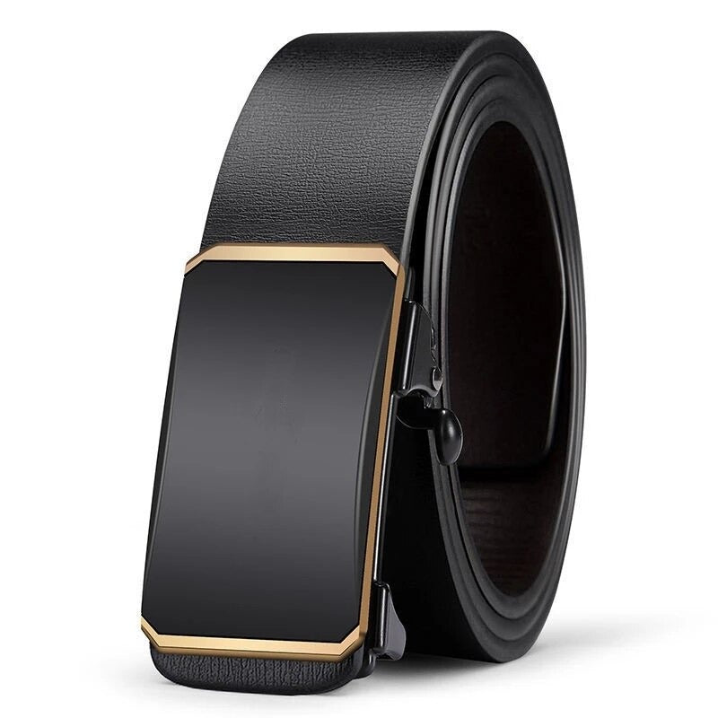 Men Automatic Buckle Belt PU Leather High Quality Strap Casual For Jeans Pants