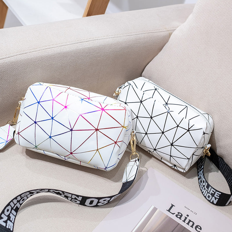 Mini Geometric Print Crossbody Bag, Trendy PU Shoulder Bag, Women's Fashion Handbag & Purse