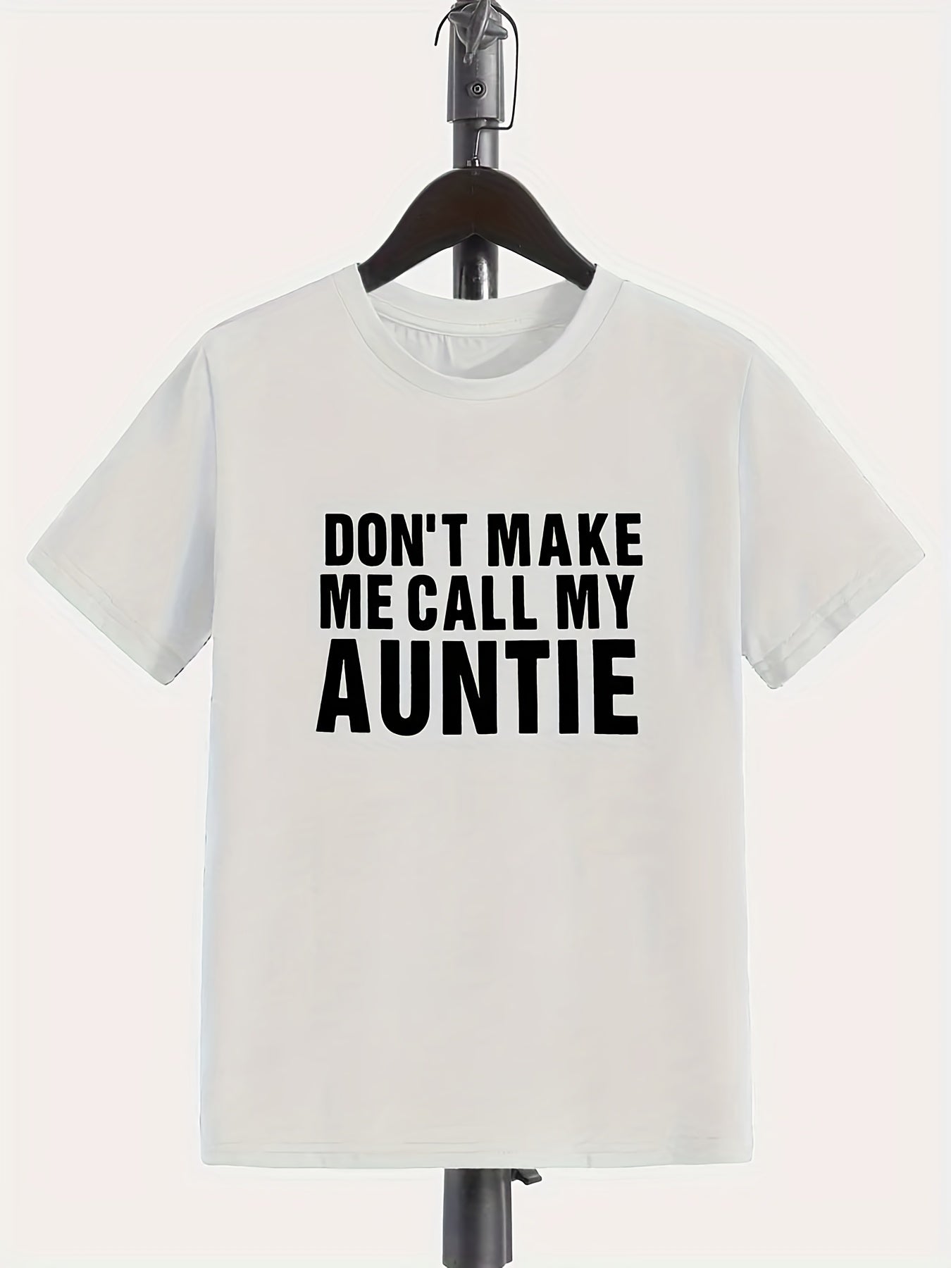 Boys "Don't Make Me Call My Auntie" Round Neck T-shirt Tees Tops Casual Soft Comfortable Summer Clothes