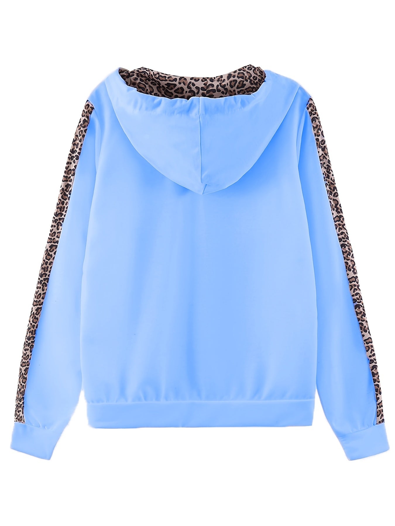 Leopard Print Two-piece Set, Zip Up Hoodie Sweatshirt & Casual High Waist Elastic Pants Outfits, Women's Clothing