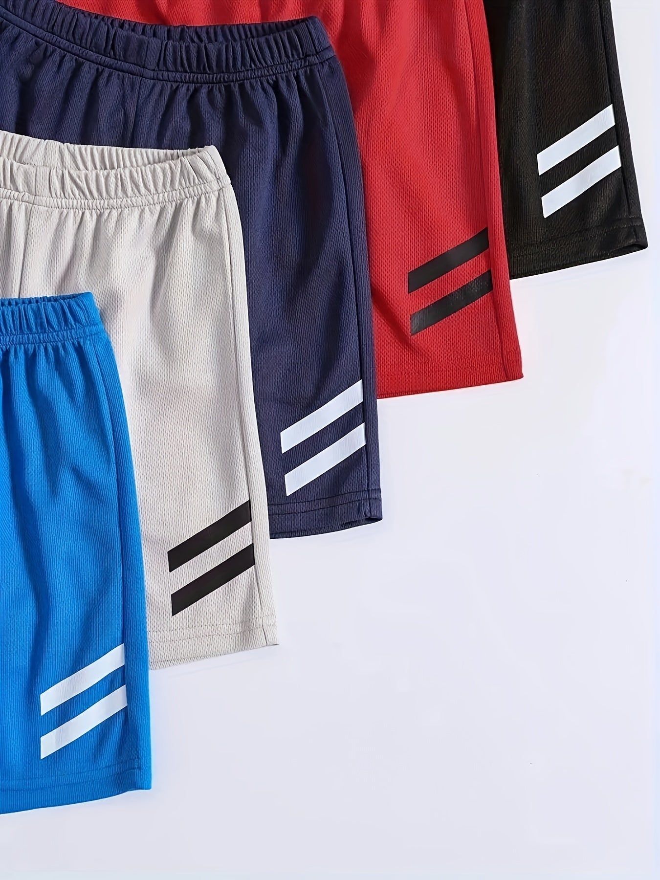 Multi-pack Boys Comfortable Creative Shorts, Casual Quick-drying Shorts For Summer Outdoor