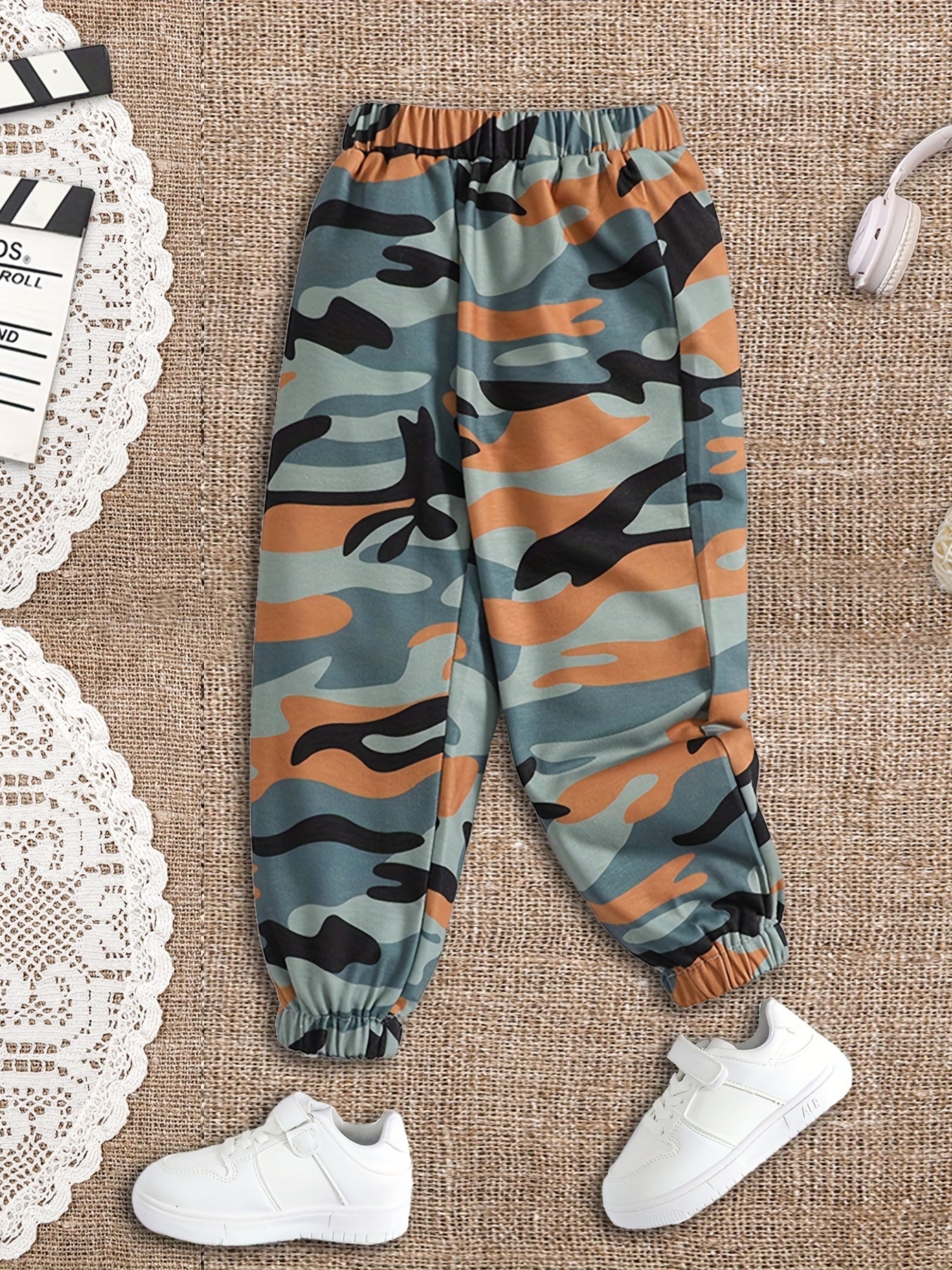 Kid's Camouflage Pattern Sweatpants, Casual Elastic Waist Jogger Pants, Boy's Clothes For Spring Fall Winter, As Christmas Gift