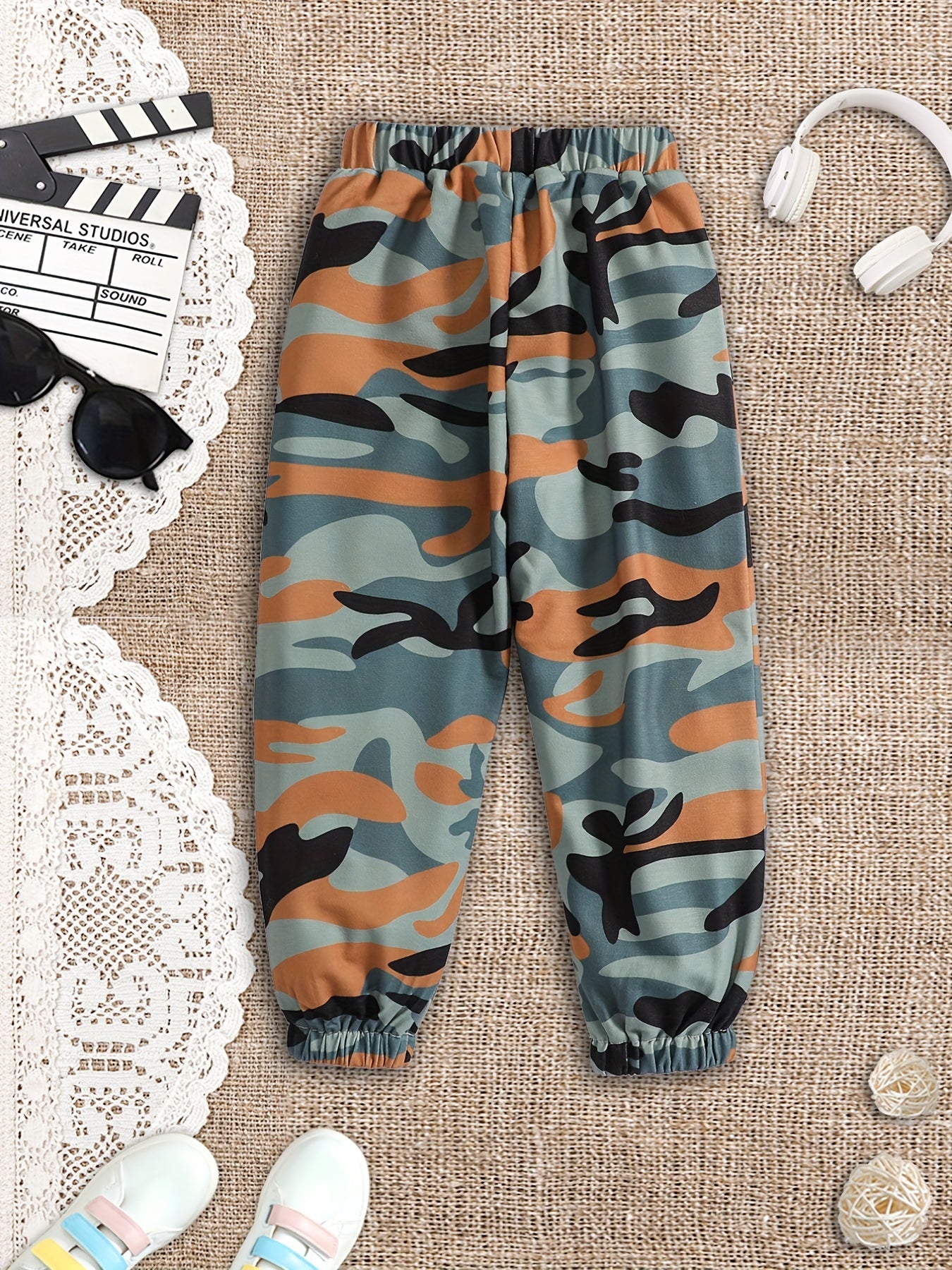 Kid's Camouflage Pattern Sweatpants, Casual Elastic Waist Jogger Pants, Boy's Clothes For Spring Fall Winter, As Christmas Gift