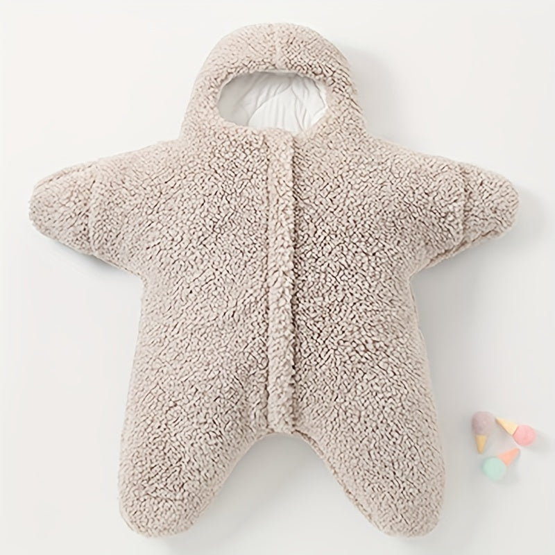 Newborn Winter Thickened Star Style Super Soft Sleeping Bag, Shockproof And Anti-jumping Swaddle Pajamas, Equipped With Zipper - Very Suitable For Baby Sleeping