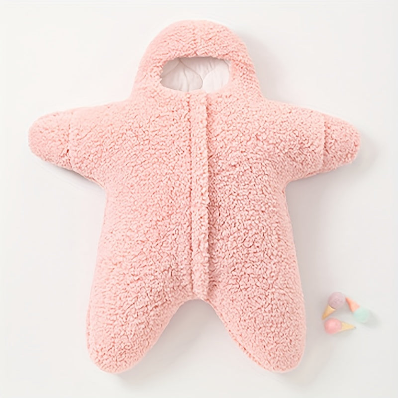 Newborn Winter Thickened Star Style Super Soft Sleeping Bag, Shockproof And Anti-jumping Swaddle Pajamas, Equipped With Zipper - Very Suitable For Baby Sleeping