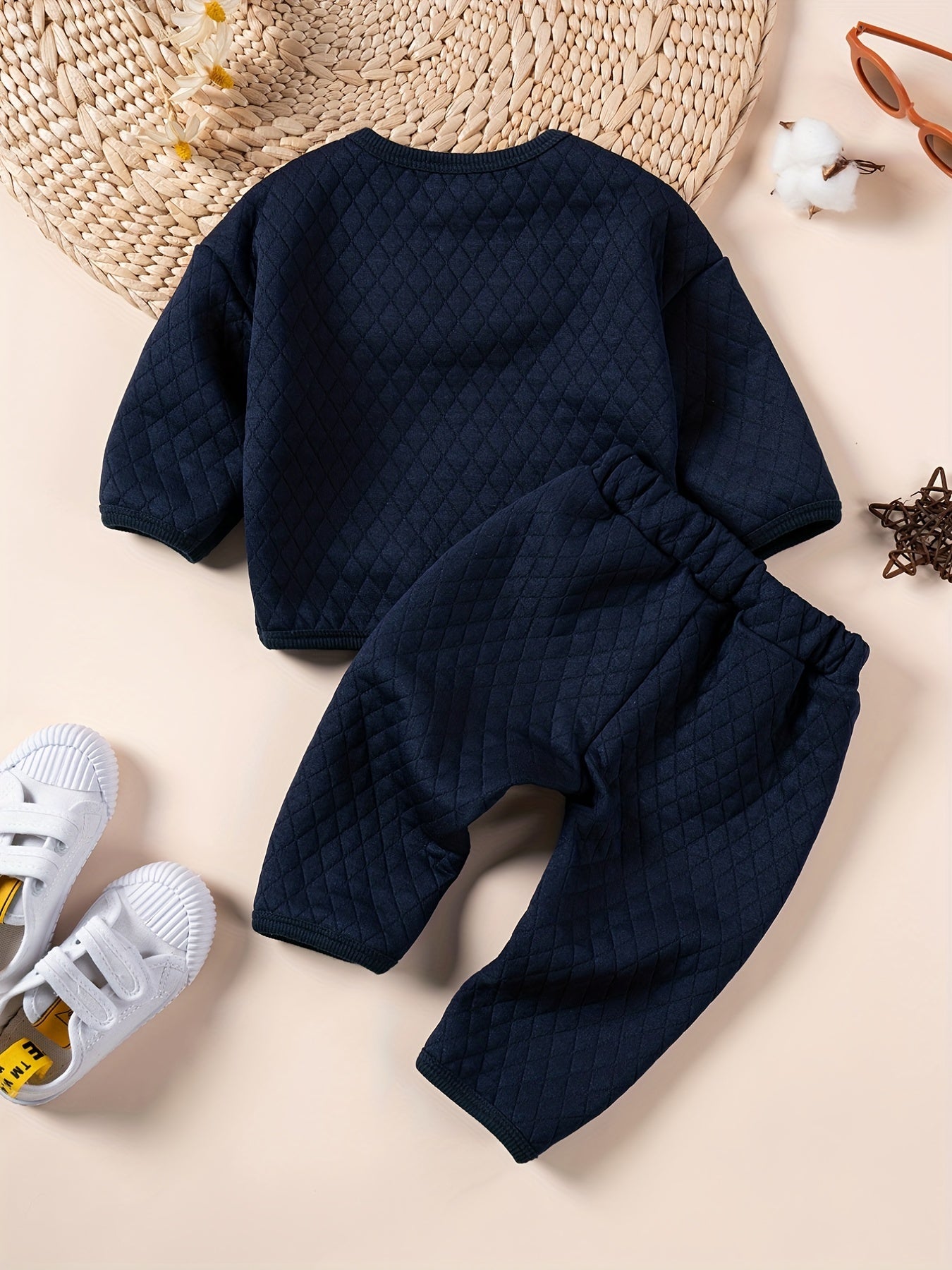 Baby Pullover Top And Pants Casual Winter/fall Set With Cute Bear Pattern