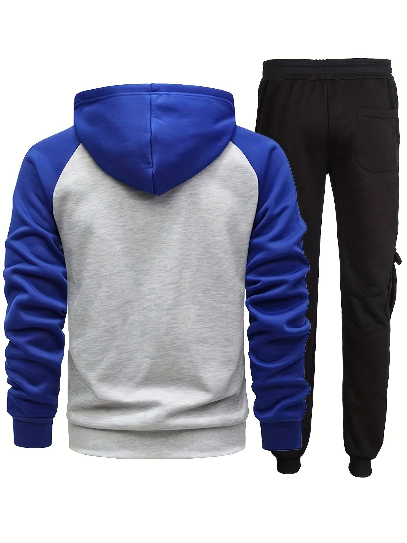 Classic Men's Athletic 2Pcs Tracksuit Set Casual Full-Zip Sweatsuits Long Sleeve Hoodie And Jogging Pants Set For Gym Workout Running