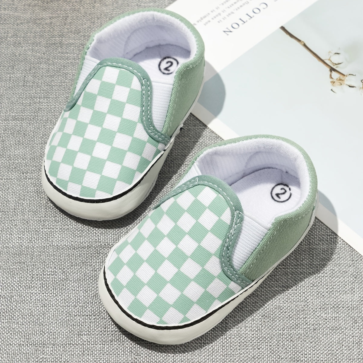 Toddler Baby Sneakers Soft Sole Non-slip Checkerboard Canvas Shoes First Walkers Crib Shoes Girls And Boys