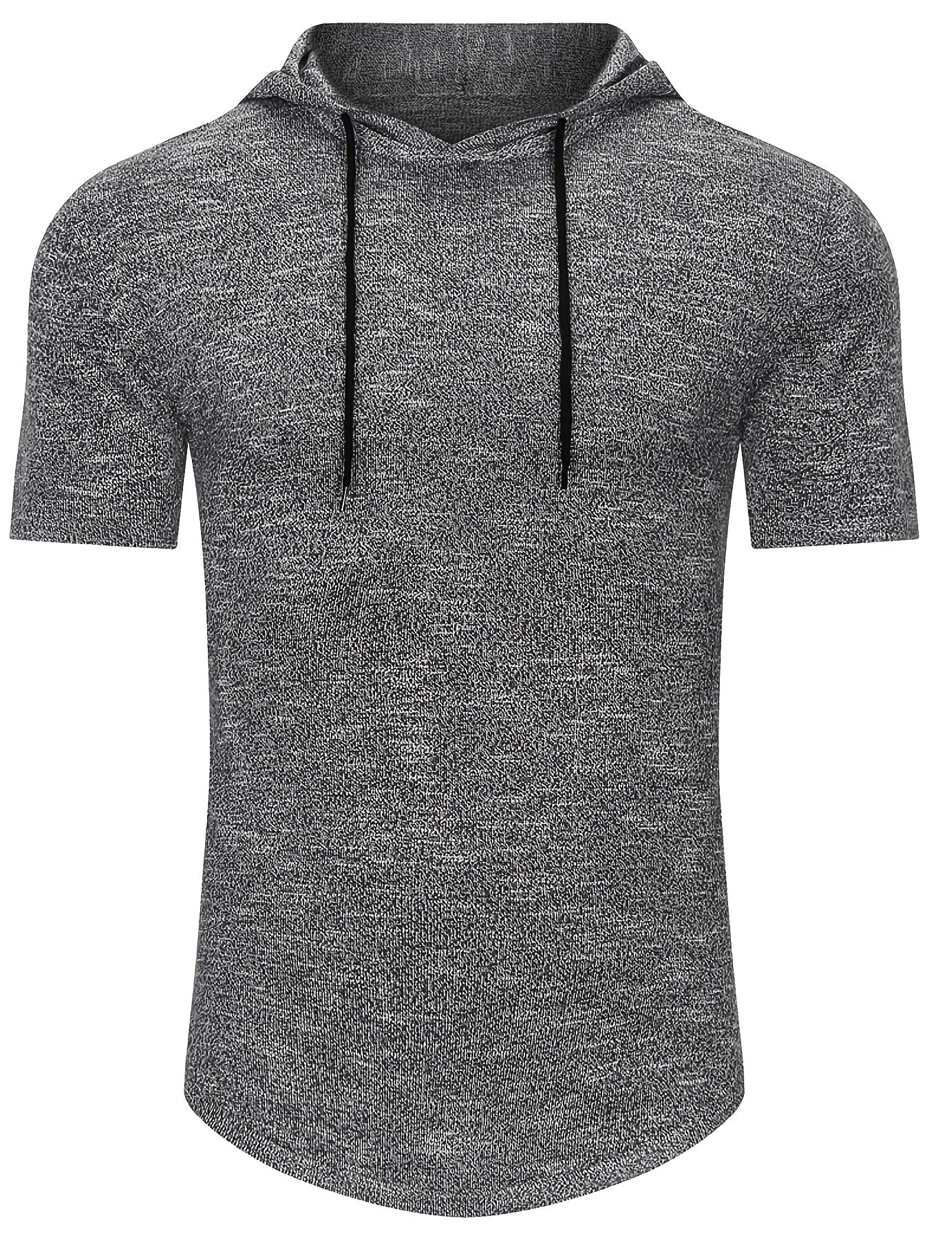 Men's Knit Top Casual Short Sleeve Breathable Hooded T-Shirts