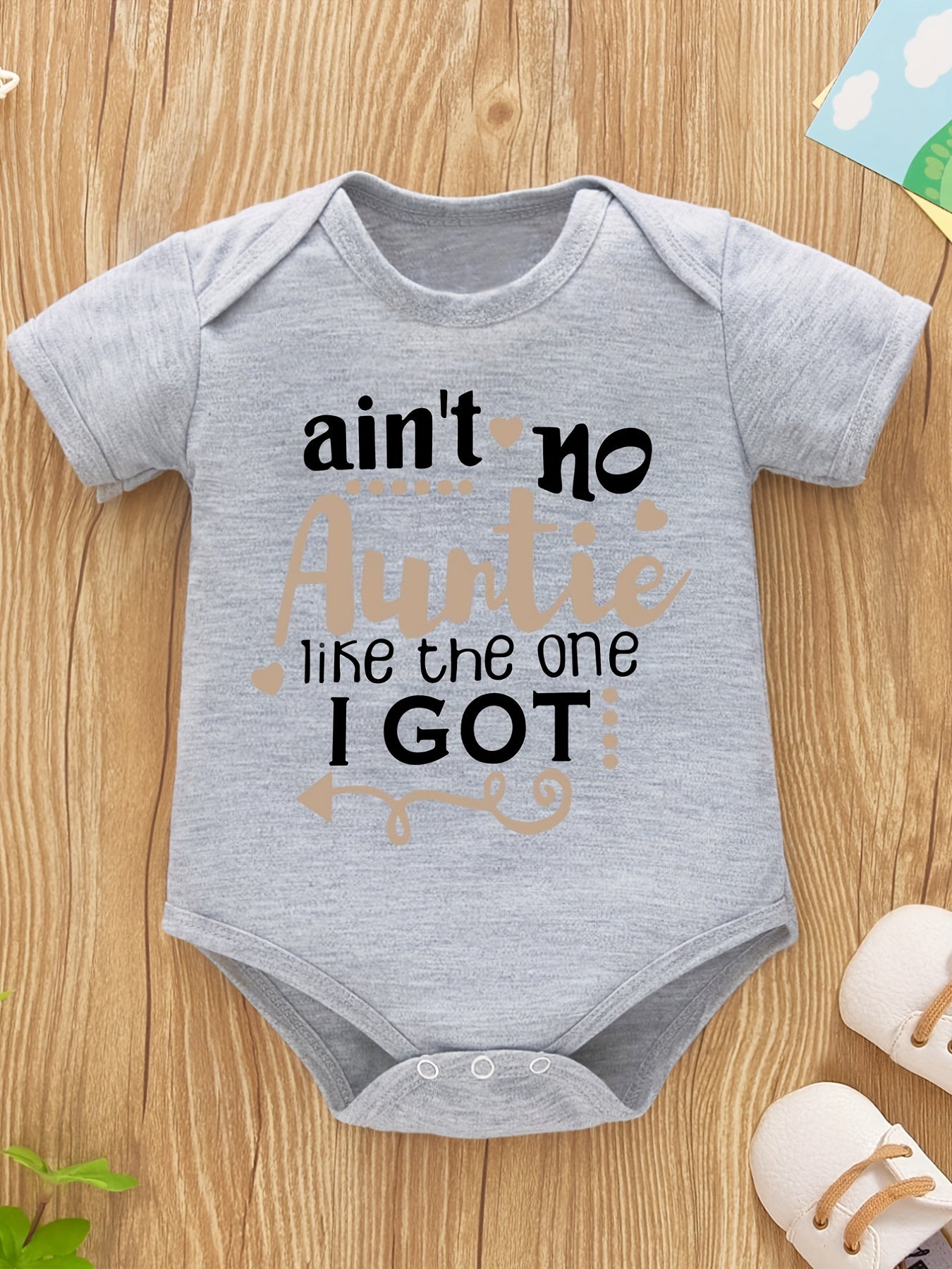Adorable Baby Romper - Humorous Letter Print Short Sleeve Onesie - Perfect Summer Outfit for Newborns & Toddlers