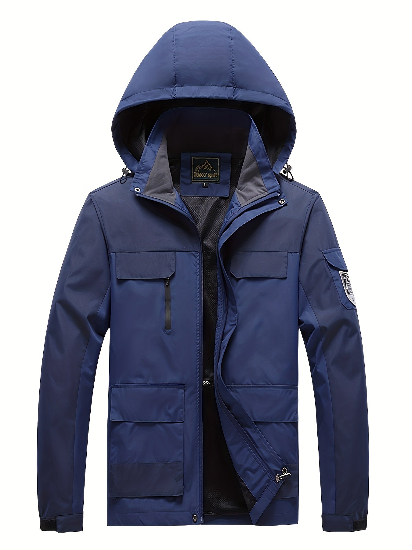 Men's Casual Waterproof Windbreaker Jacket Hooded Coat Regular Fit Coat For Spring Autumn Outdoors Hiking Fishing
