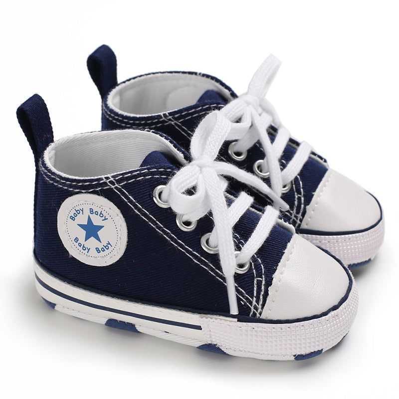 Infant Baby Boys Sneakers, Soft-soled Anti-slip High Top Crib Shoes