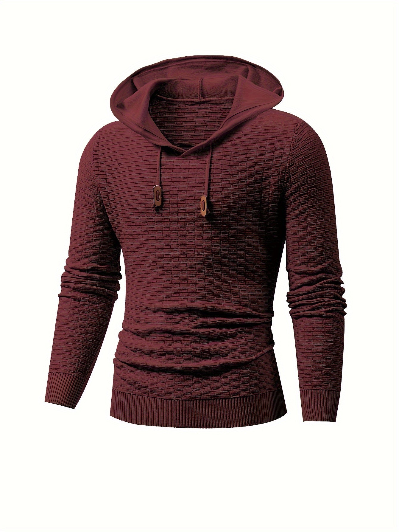 Men's Casual Drawstring Long Sleeves Hooded Pullover Sweaters