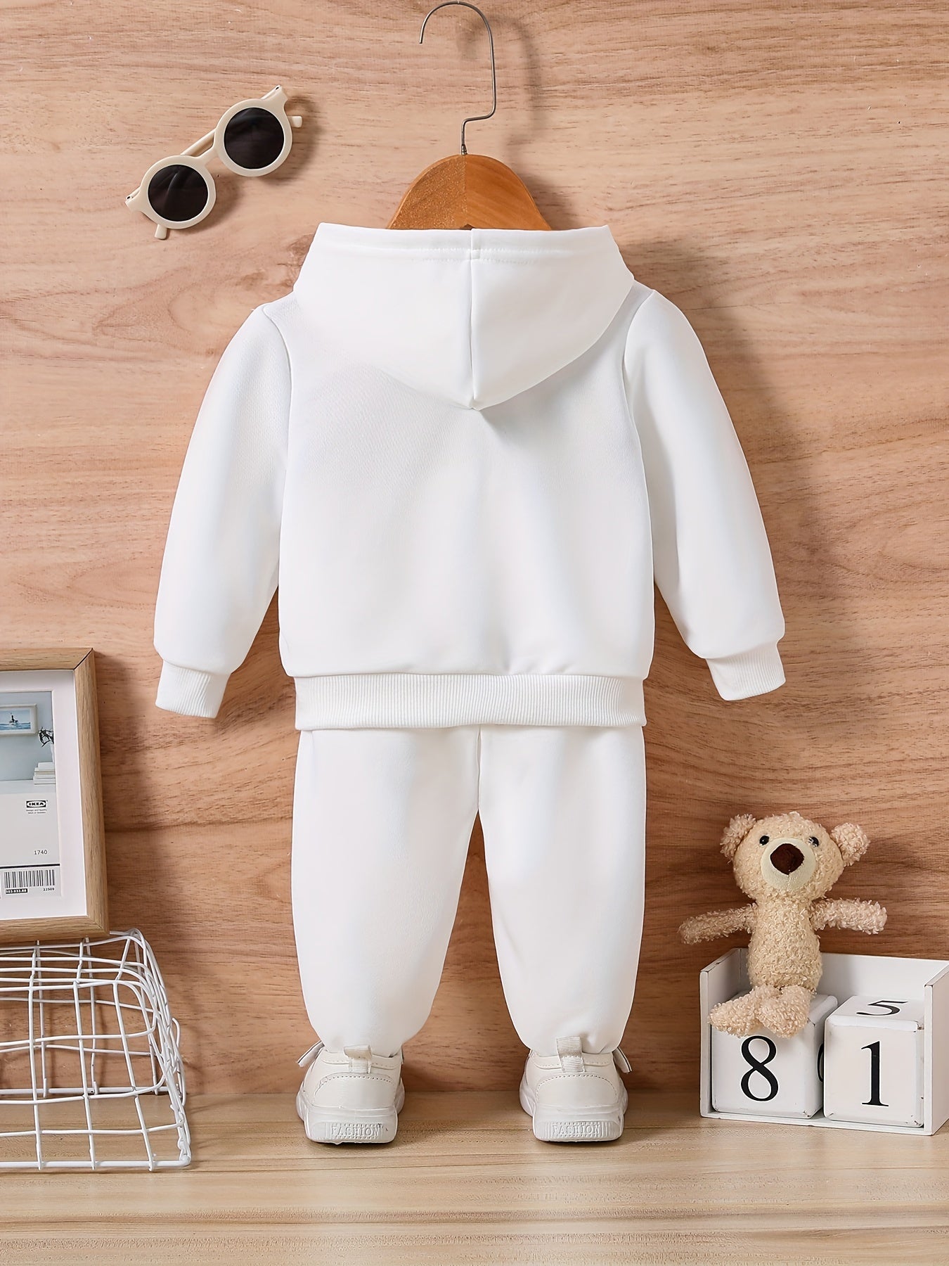 MAMA'S BOY Print Casual Outfit, Infant Baby Autumn And Winter Sweatshirt Hoodie Trousers Set
