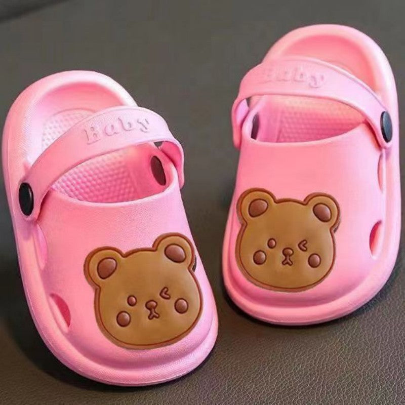 Infant Cartoon Bear Garden Clogs Slipper Non-slip Slip-on Water Shoes Breathable Sandals Outdoor For Baby Boys Girls