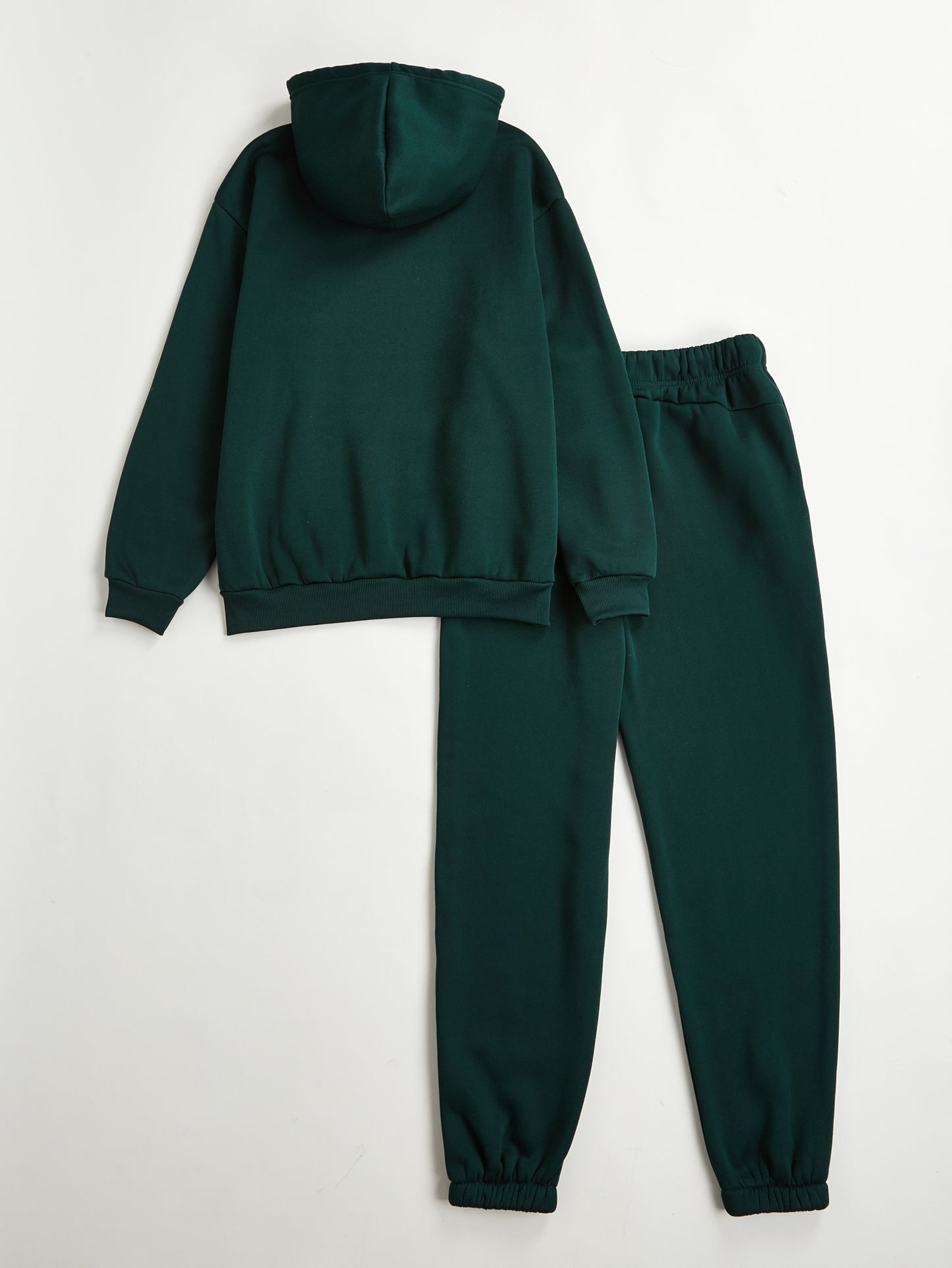 Casual Matching Two-piece Set, Kangaroo Pocket Hoodie & Drawstring Pants Outfits, Women's Clothing
