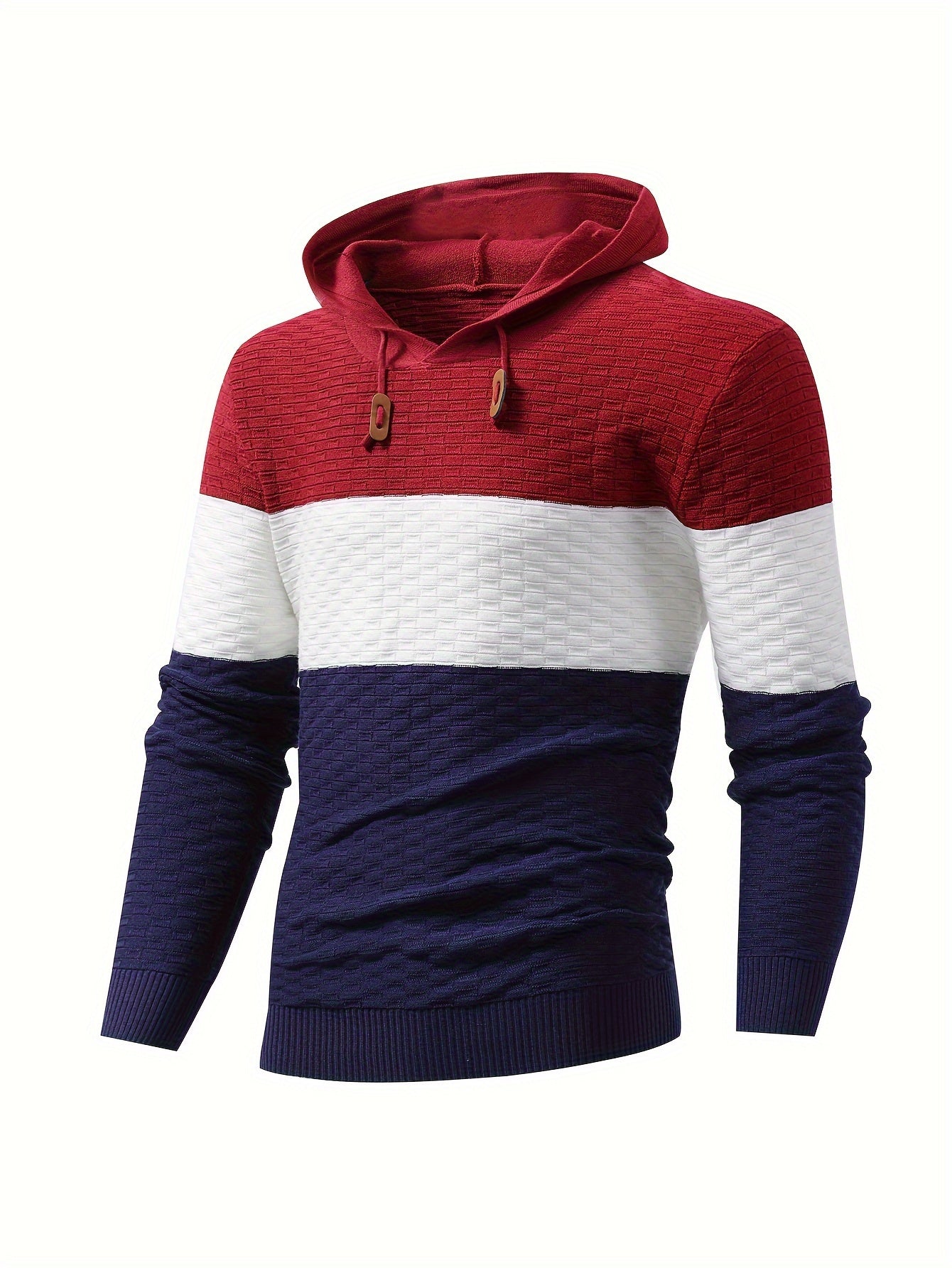 Men's Casual Drawstring Long Sleeves Hooded Pullover Sweaters