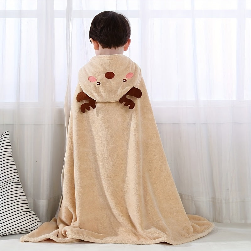 Infant Bath Towel, Strong Absorbent Microfiber Bath Towel Suitable For Baby, Cartoon Cloak