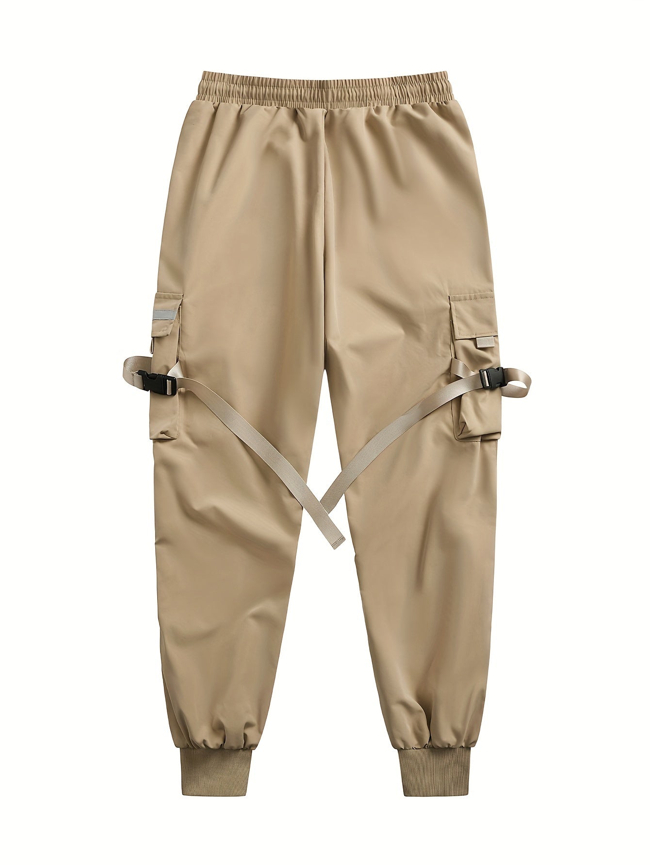 Classic Design Multi Flap Pockets Cargo Pants,Men's Loose Fit Drawstring Kpop Cargo Pants，For Skateboarding,Street,Outdoor Camping