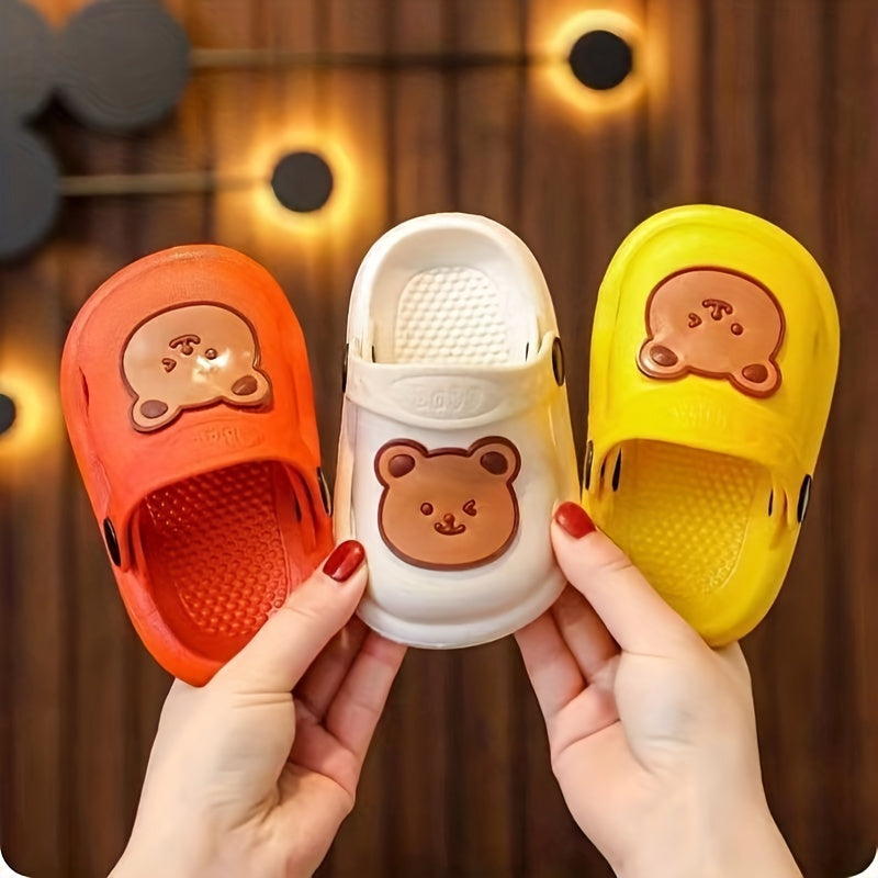 Infant Cartoon Bear Garden Clogs Slipper Non-slip Slip-on Water Shoes Breathable Sandals Outdoor For Baby Boys Girls