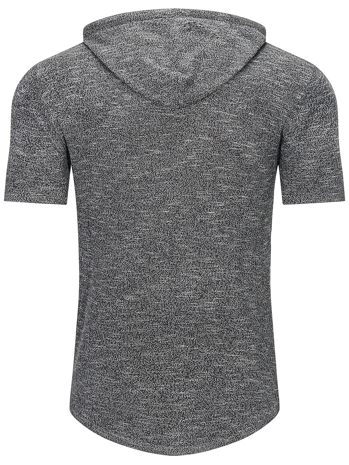 Men's Knit Top Casual Short Sleeve Breathable Hooded T-Shirts