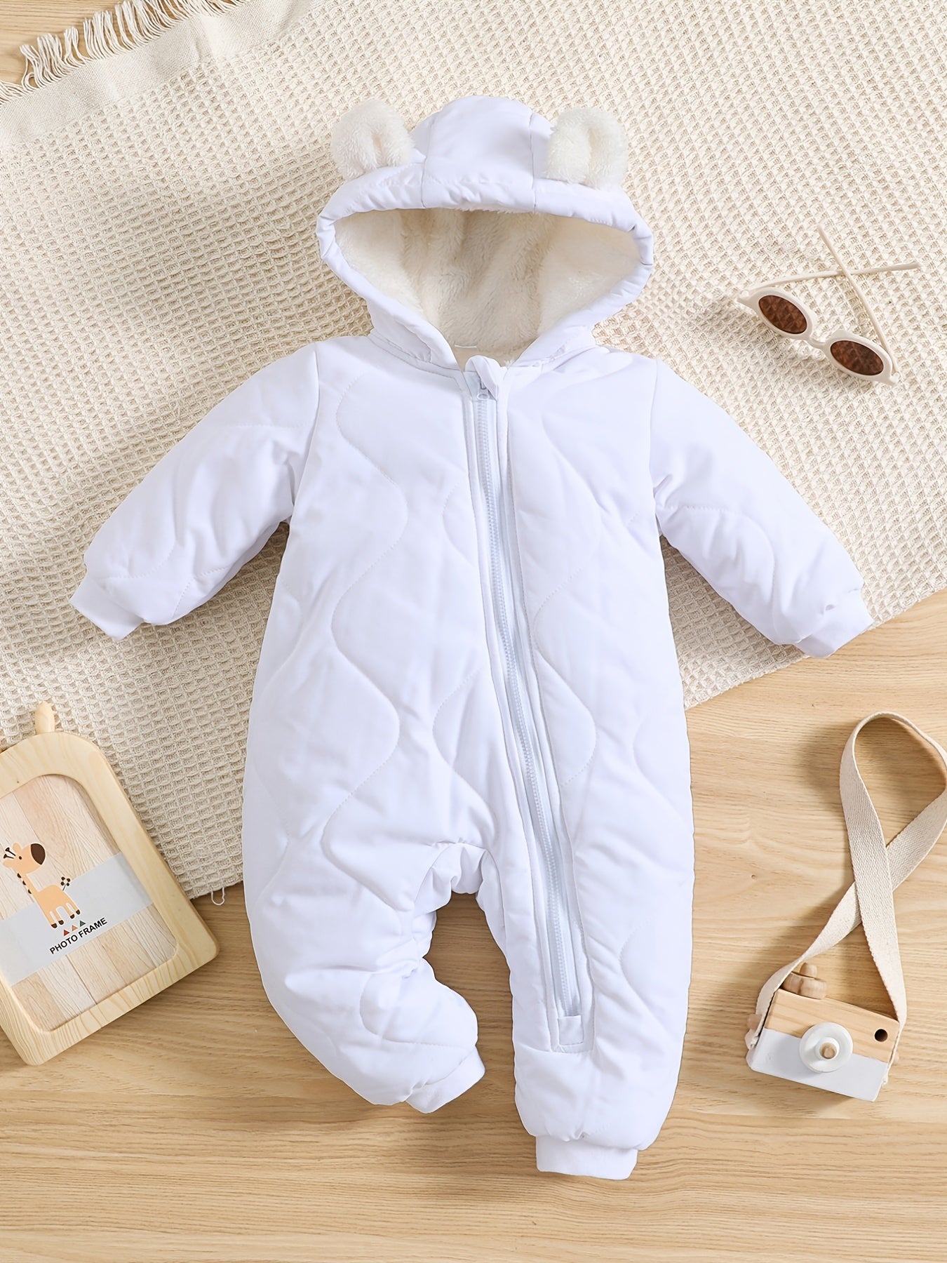 Infant Hooded Thick Romper Long Sleeve Zipper Thermal Jumpsuit, Babies & Kids Coat