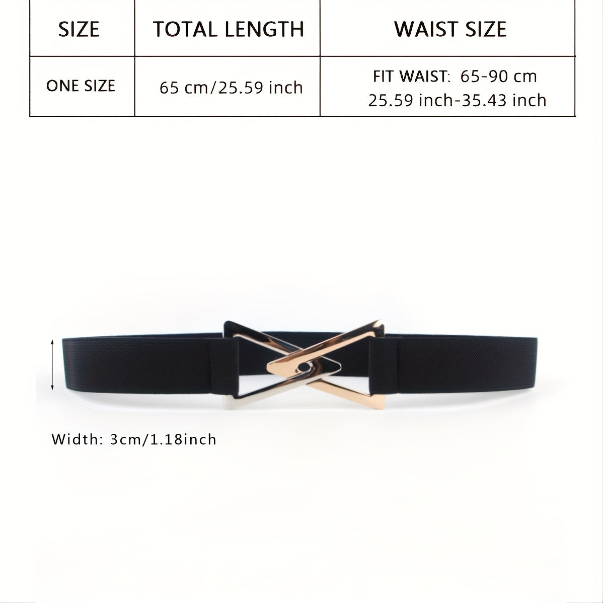 Double Triangle Metal Buckle Belt Women's Decorative Elastic Dress Sweater Belt Casual Multi Functional Fashion Belt