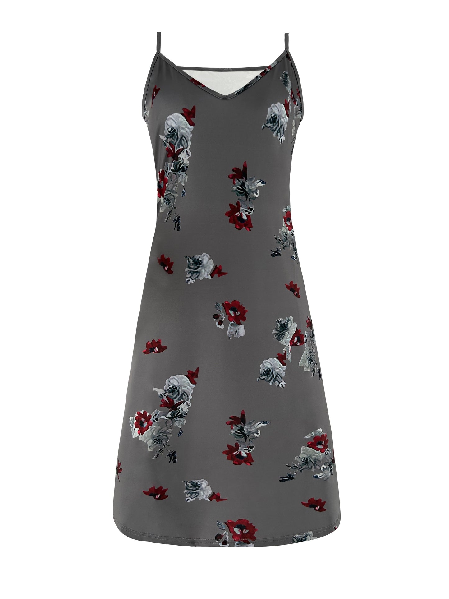 Floral Print Spaghetti Dress, Casual Backless Cami Dress For Summer, Women's Clothing