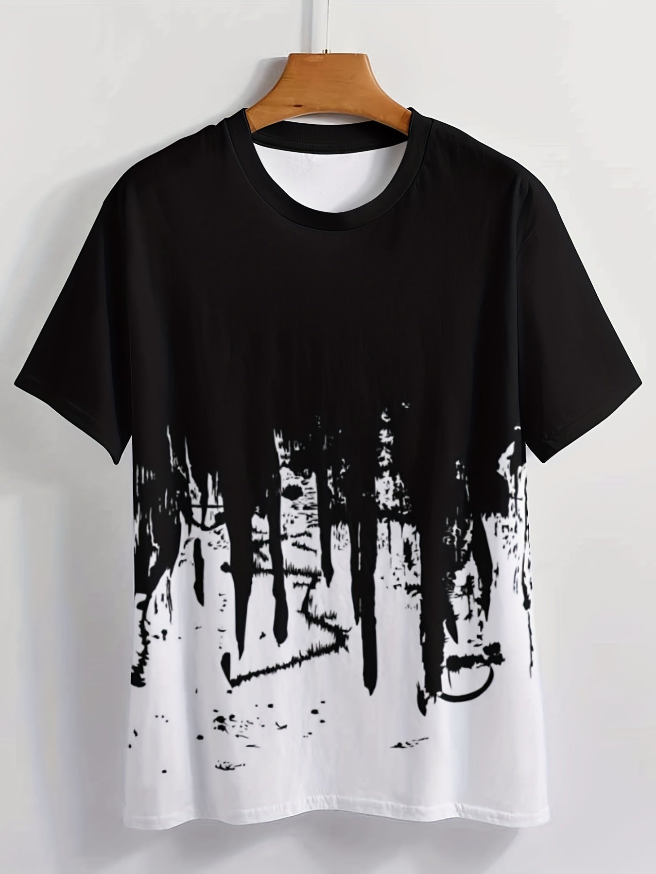 Paint Splash Print, Men's Graphic Design Crew Neck Active T-shirt, Casual Comfy Tees Tshirts For Summer, Men's Clothing Tops For Daily Gym Workout Running
