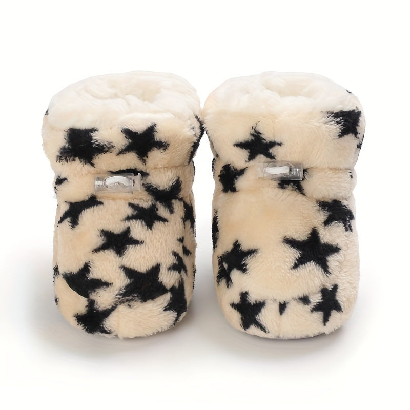 Comfortable Boots For Baby Boys And Girls, Soft Warm Plus Fleece Boots For Indoor Walking, Winter