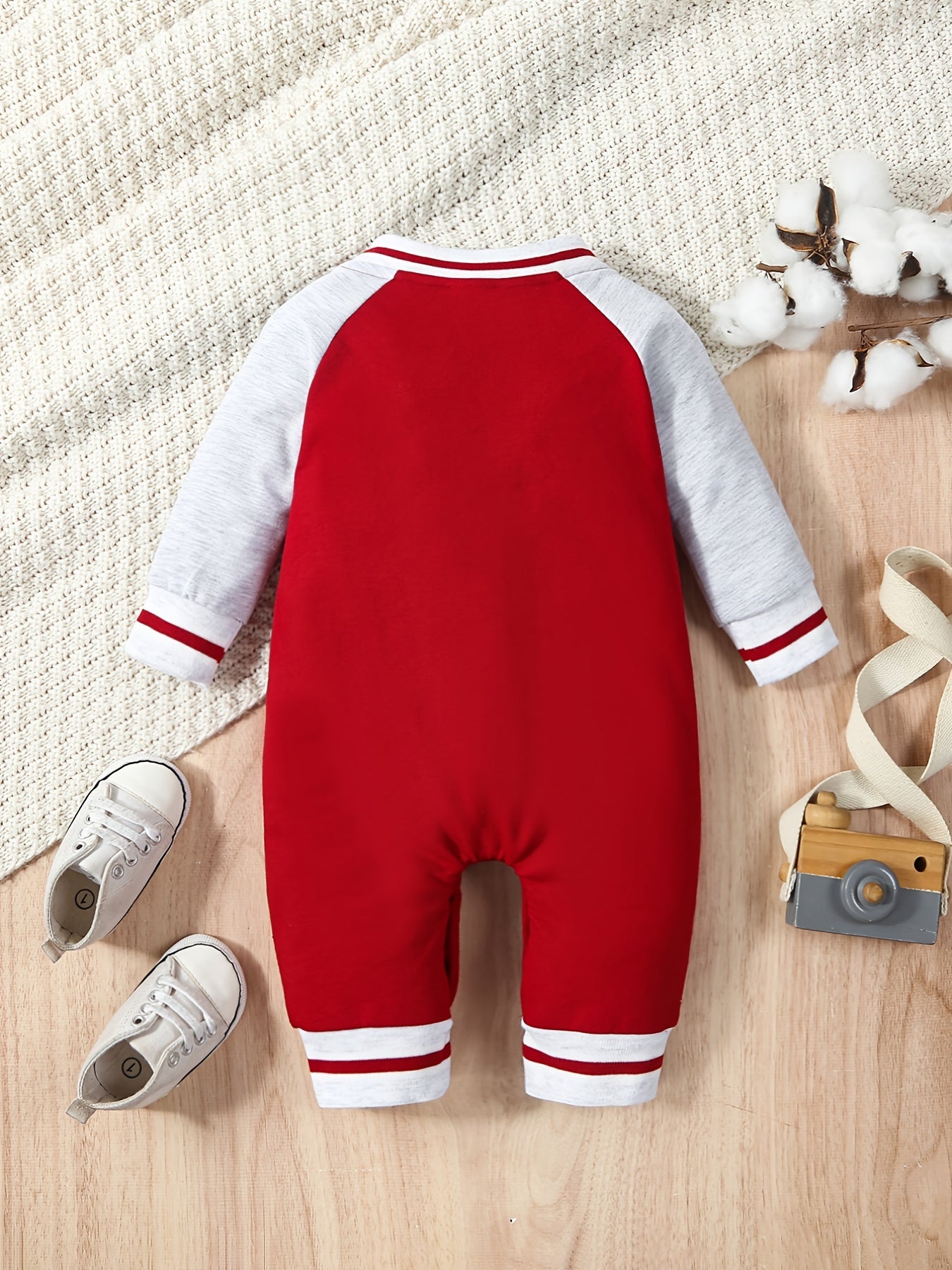 Baby Boy's Cute Thermal Romper With Letter Print For Spring Fall Party