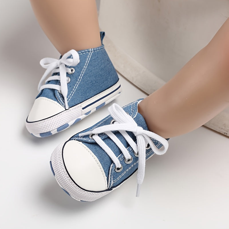 Infant Baby Boys Sneakers, Soft-soled Anti-slip High Top Crib Shoes