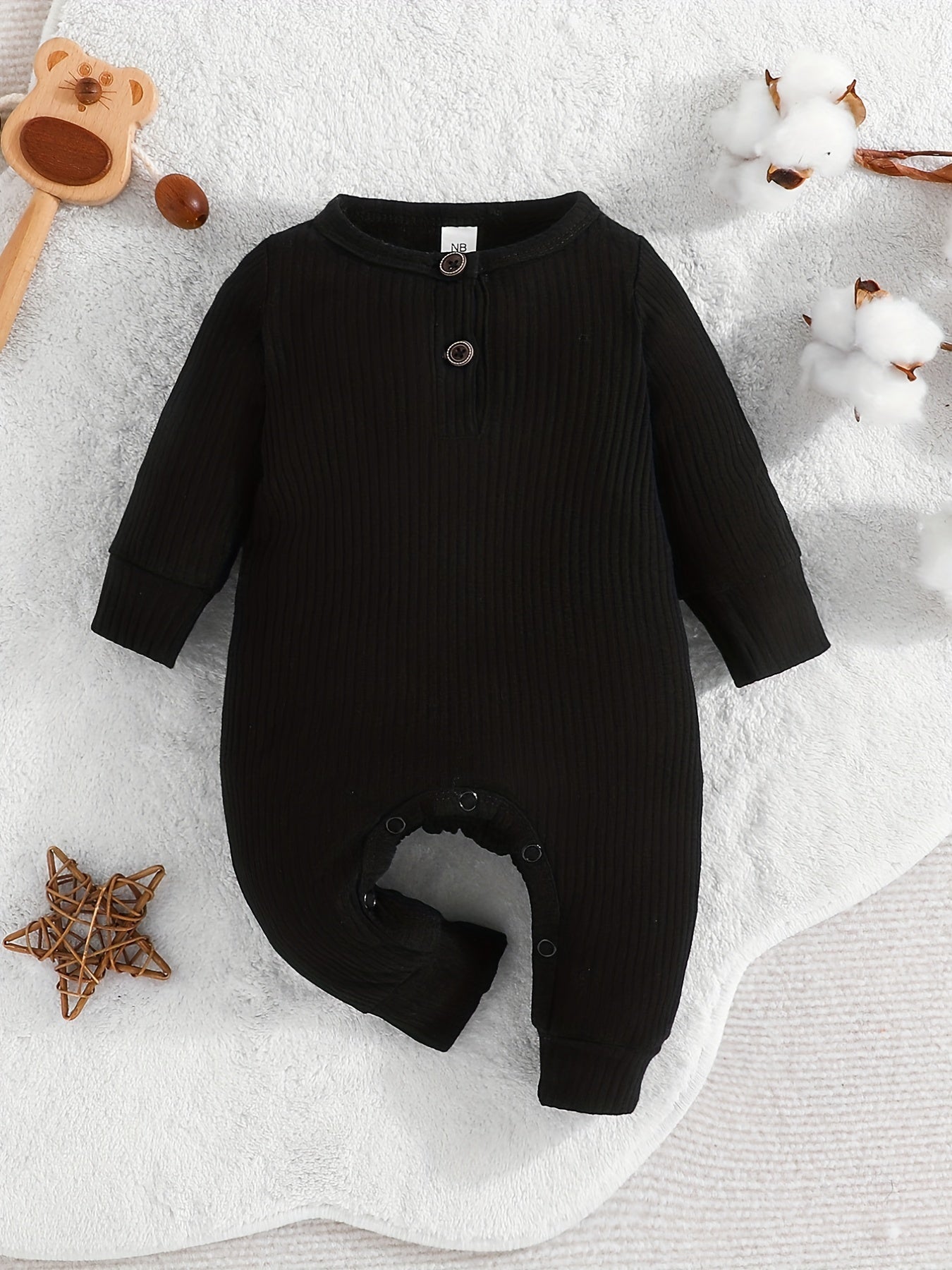 Infant Spring And Autumn Striped Long Sleeve Romper - Baby Boys & Girls Button Down Jumpsuit