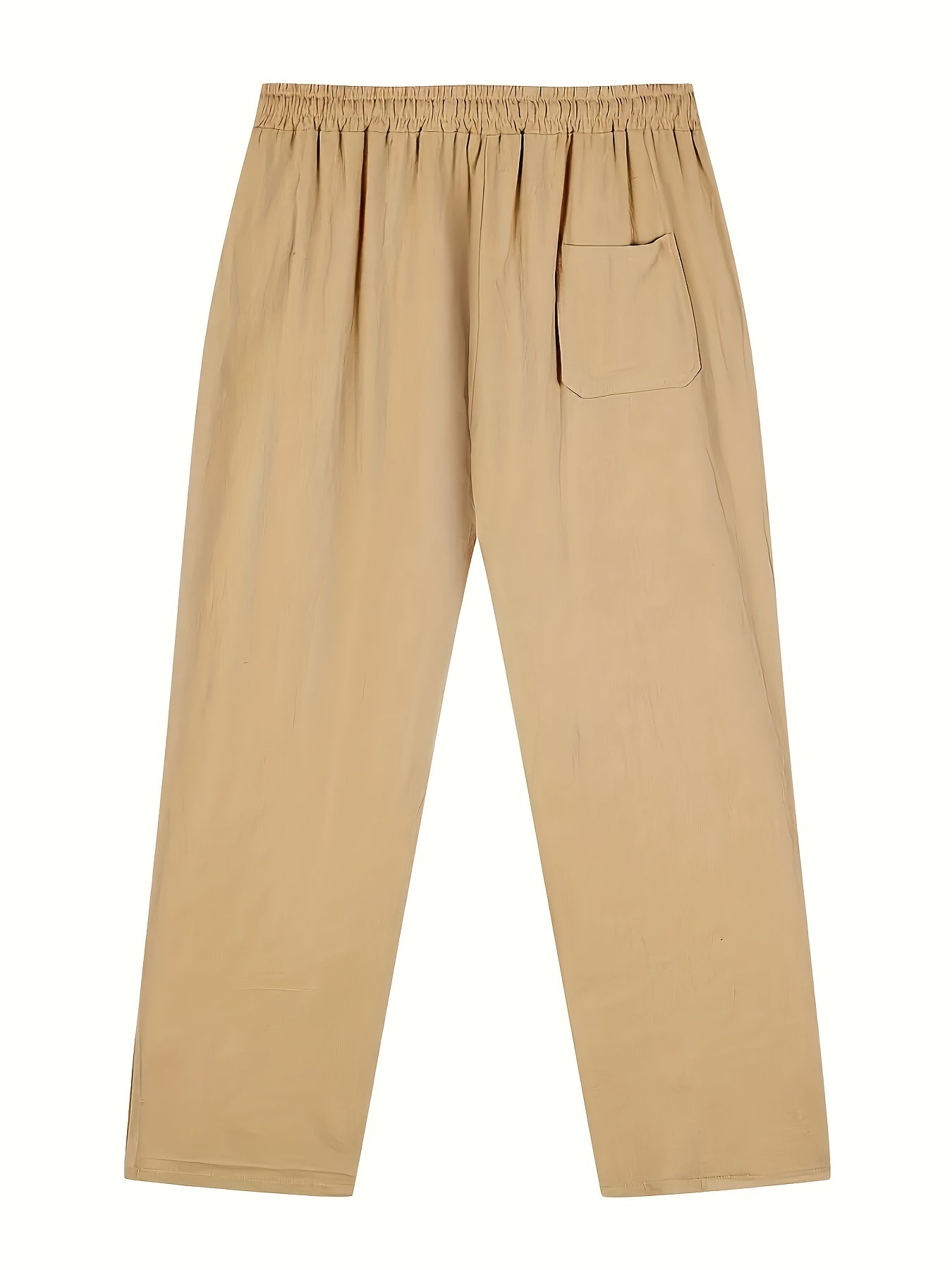 Fashionable Men's Solid Drawstring Casual Linen Pants,Suitable For Outdoor Sports, Comfortable And Versatile