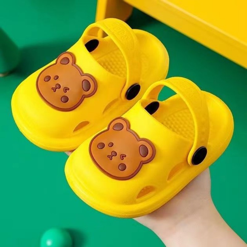 Infant Cartoon Bear Garden Clogs Slipper Non-slip Slip-on Water Shoes Breathable Sandals Outdoor For Baby Boys Girls