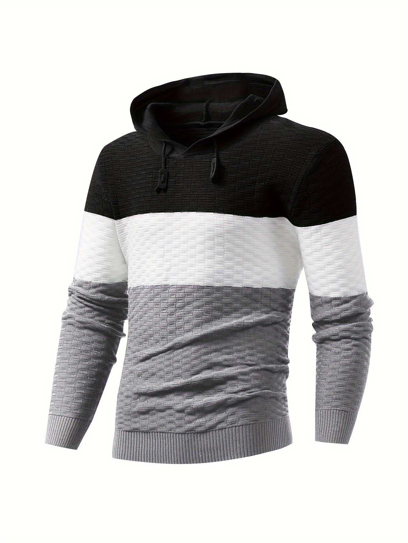 Men's Casual Drawstring Long Sleeves Hooded Pullover Sweaters