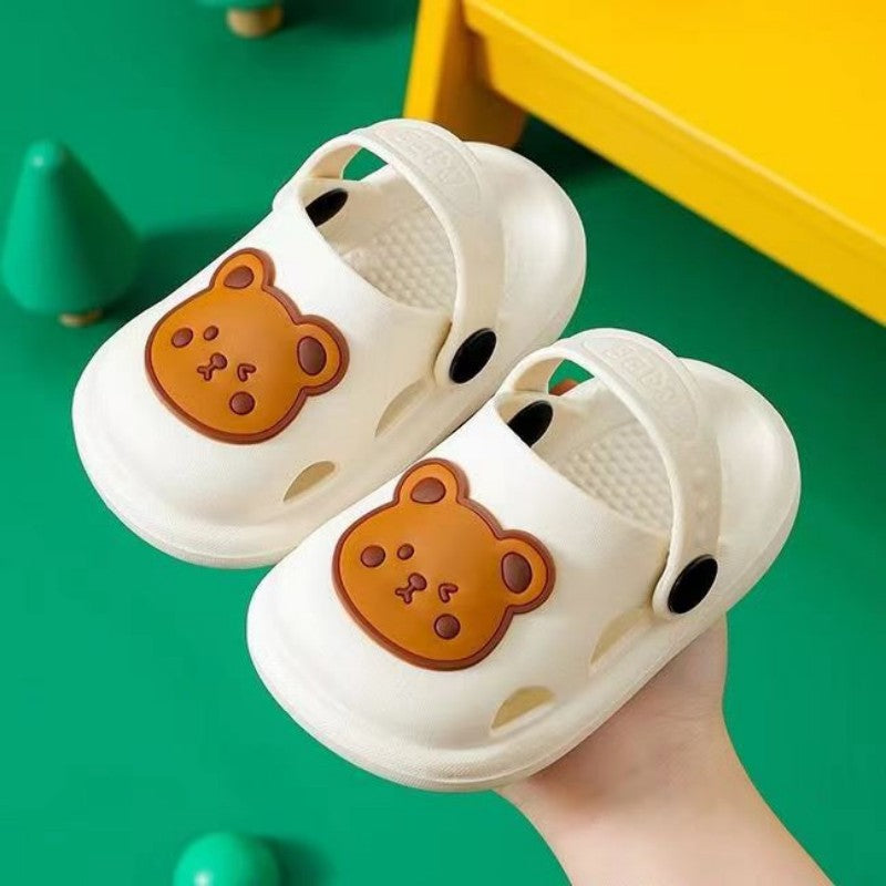 Infant Cartoon Bear Garden Clogs Slipper Non-slip Slip-on Water Shoes Breathable Sandals Outdoor For Baby Boys Girls