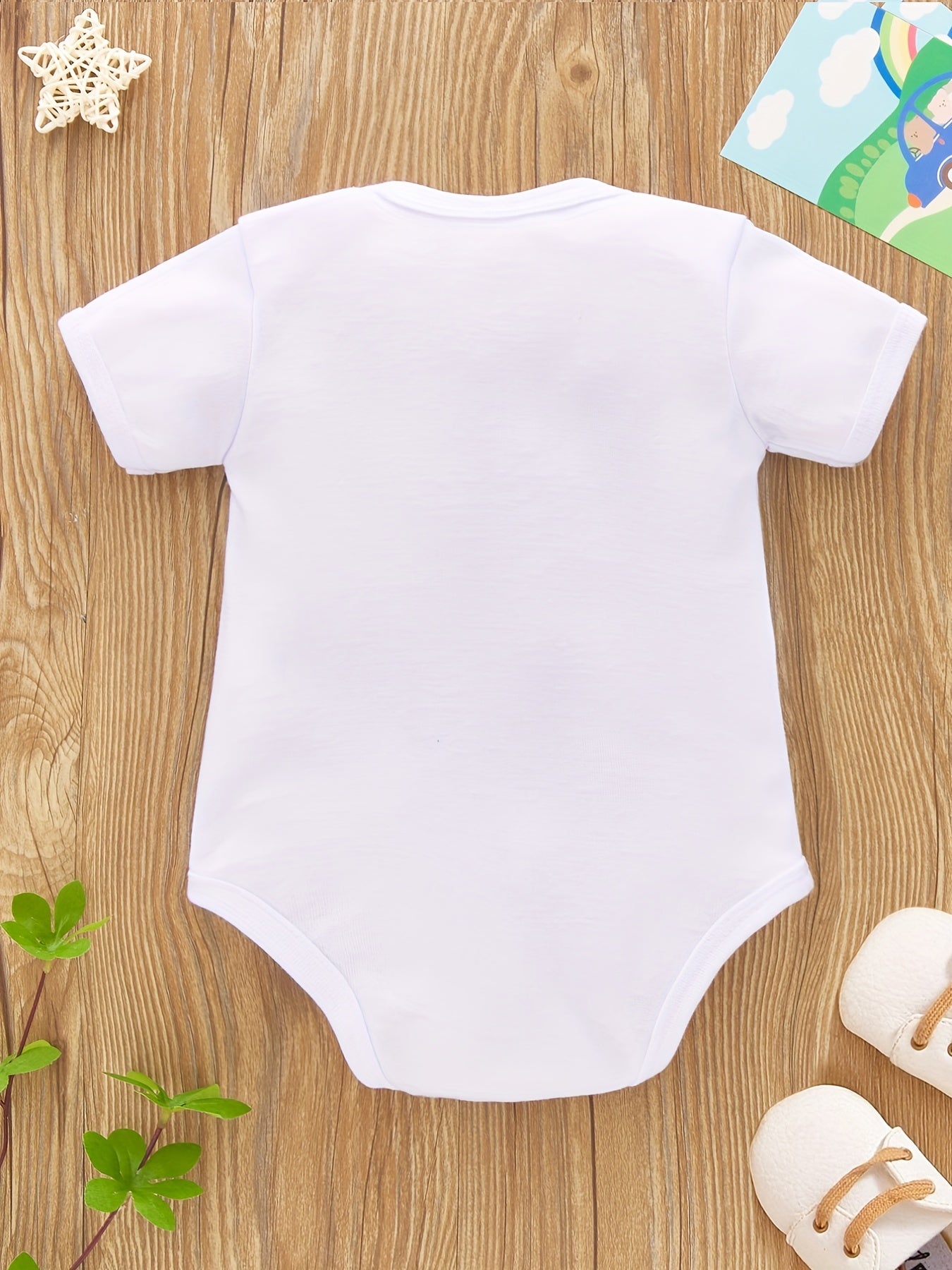 Newborn Infant Short Sleeve Romper Letter Graphic Crew Neck Bodysuit Onesies For Baby Boys And Girls Toddler Summer Clothes