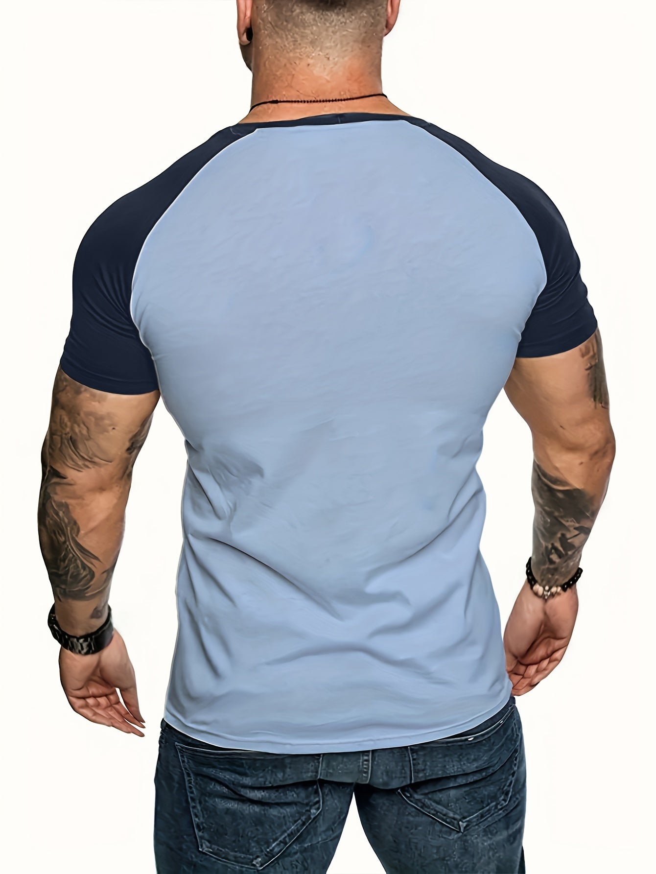 Men's Raglan Sleeve T-shirt, Men's Summer Fitness Clothes, Men's Outfits