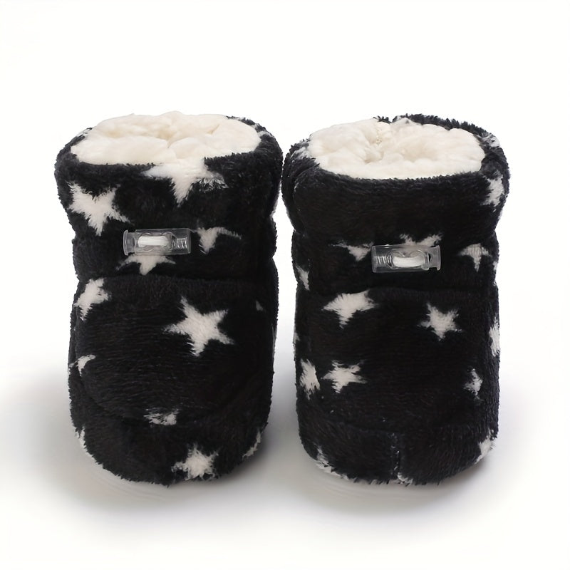 Comfortable Boots For Baby Boys And Girls, Soft Warm Plus Fleece Boots For Indoor Walking, Winter