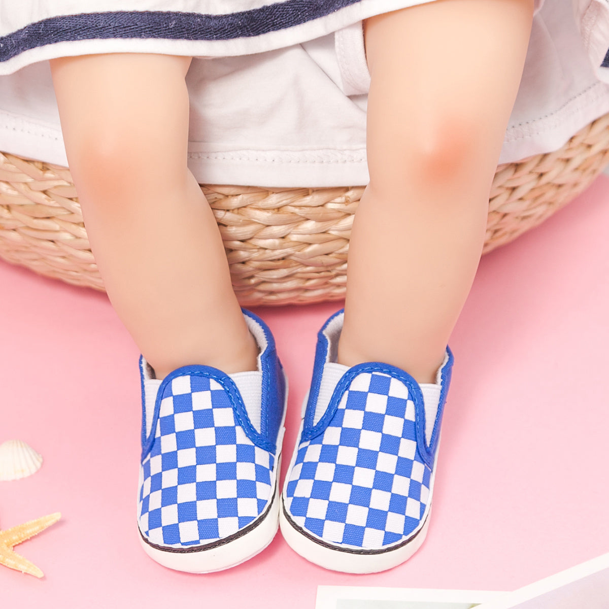 Toddler Baby Sneakers Soft Sole Non-slip Checkerboard Canvas Shoes First Walkers Crib Shoes Girls And Boys